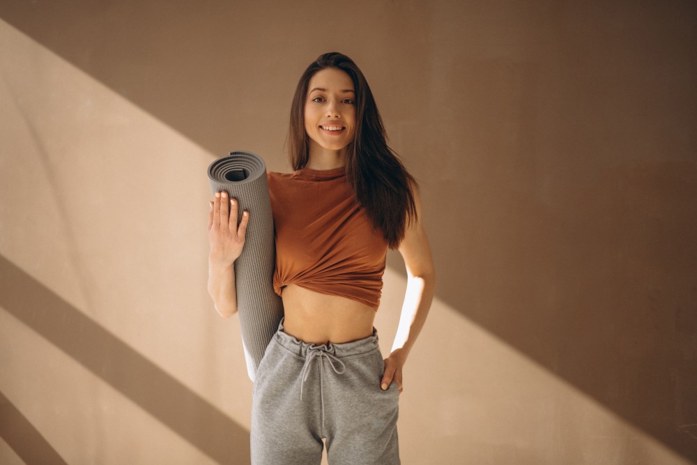 Woman With Yoga Mat 2 1